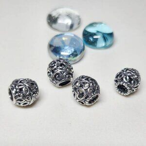 Authentic Pandora Openwork Charms Moments Beads Sterling Silver x 4 Cottage Core